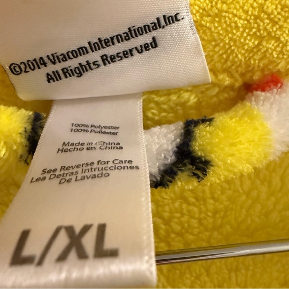 SpongeBob SquarePants Plush Robe Nickelodeon Adult L XL Yellow Cartoon Cozy - Picture 7 of 7